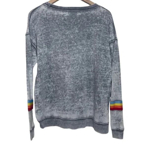 OCEAN DRIVE | Santa Cruz Graphic Sweatshirt with Rainbow Arm Detail | Size S - Picture 4 of 10